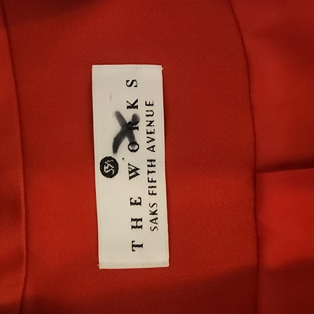 Vintage Red Blazer Wool, Acetate lining Women's Sz 12 The Works Saks Fifth Ave - Picture 4 of 8